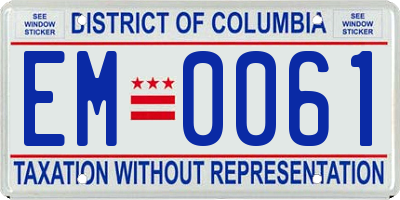 DC license plate EM0061