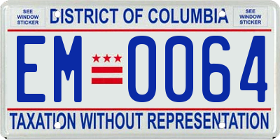 DC license plate EM0064