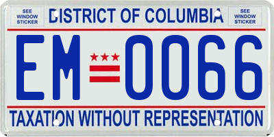 DC license plate EM0066