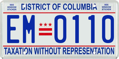 DC license plate EM0110