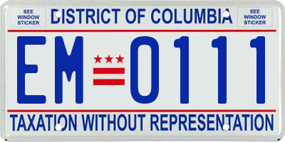 DC license plate EM0111