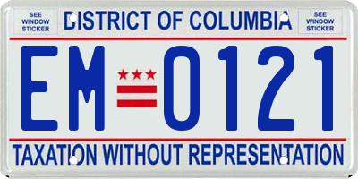 DC license plate EM0121