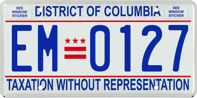 DC license plate EM0127