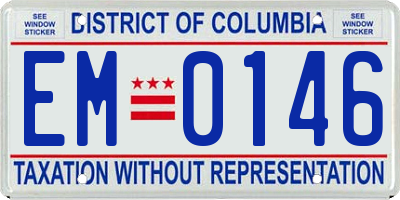 DC license plate EM0146