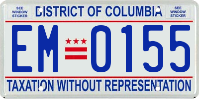 DC license plate EM0155