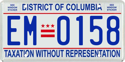 DC license plate EM0158