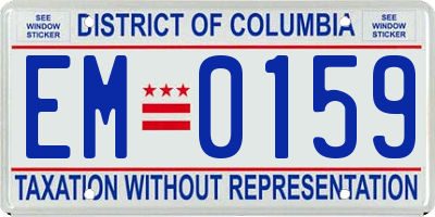 DC license plate EM0159