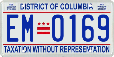 DC license plate EM0169
