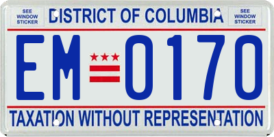 DC license plate EM0170