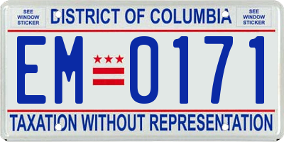 DC license plate EM0171