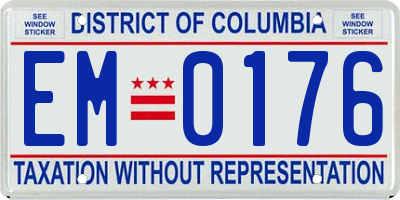 DC license plate EM0176