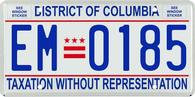 DC license plate EM0185
