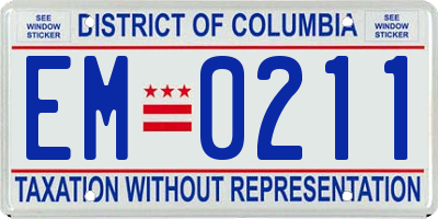 DC license plate EM0211