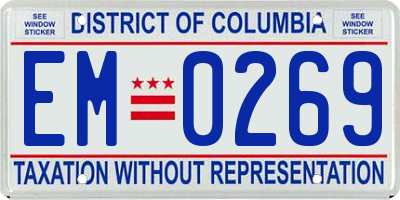 DC license plate EM0269