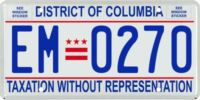 DC license plate EM0270