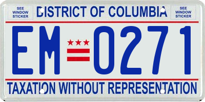 DC license plate EM0271