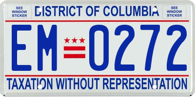 DC license plate EM0272