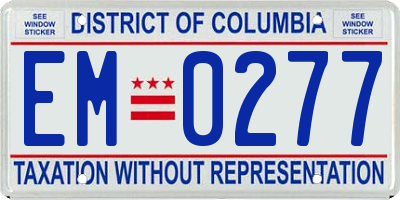 DC license plate EM0277