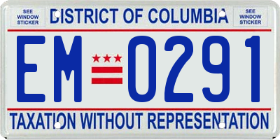 DC license plate EM0291