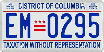 DC license plate EM0295