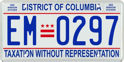 DC license plate EM0297