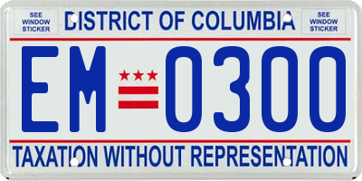 DC license plate EM0300