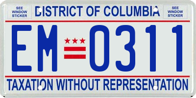 DC license plate EM0311