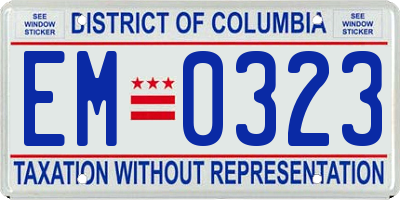 DC license plate EM0323