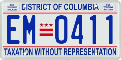 DC license plate EM0411