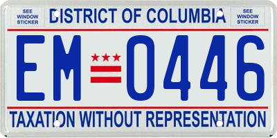 DC license plate EM0446