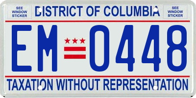 DC license plate EM0448
