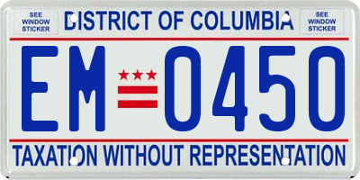 DC license plate EM0450