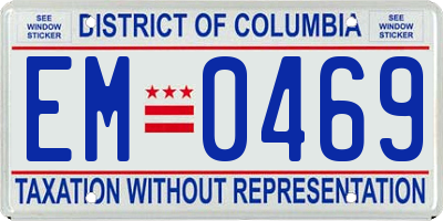 DC license plate EM0469