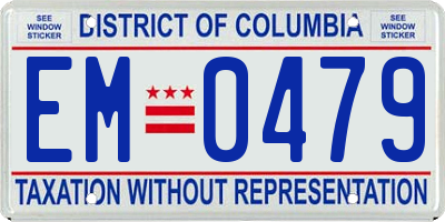 DC license plate EM0479