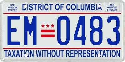 DC license plate EM0483