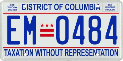 DC license plate EM0484