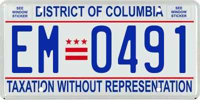 DC license plate EM0491