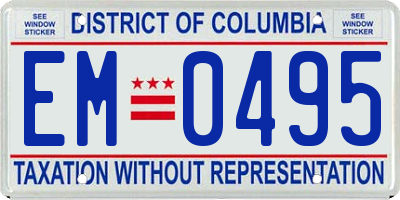 DC license plate EM0495