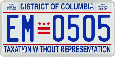 DC license plate EM0505