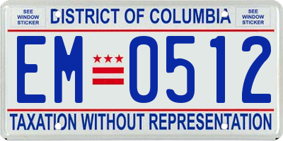 DC license plate EM0512