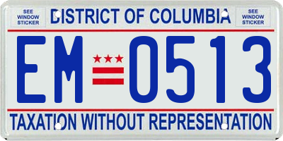 DC license plate EM0513