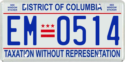 DC license plate EM0514