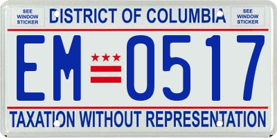 DC license plate EM0517