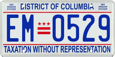 DC license plate EM0529