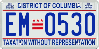 DC license plate EM0530