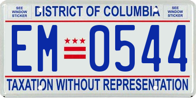 DC license plate EM0544
