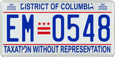 DC license plate EM0548