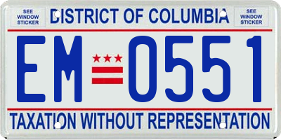 DC license plate EM0551