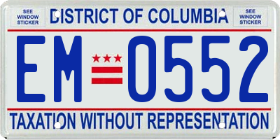 DC license plate EM0552