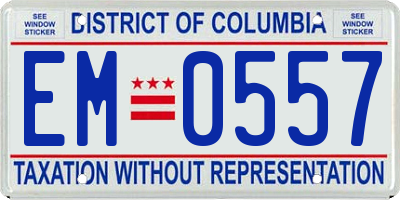 DC license plate EM0557